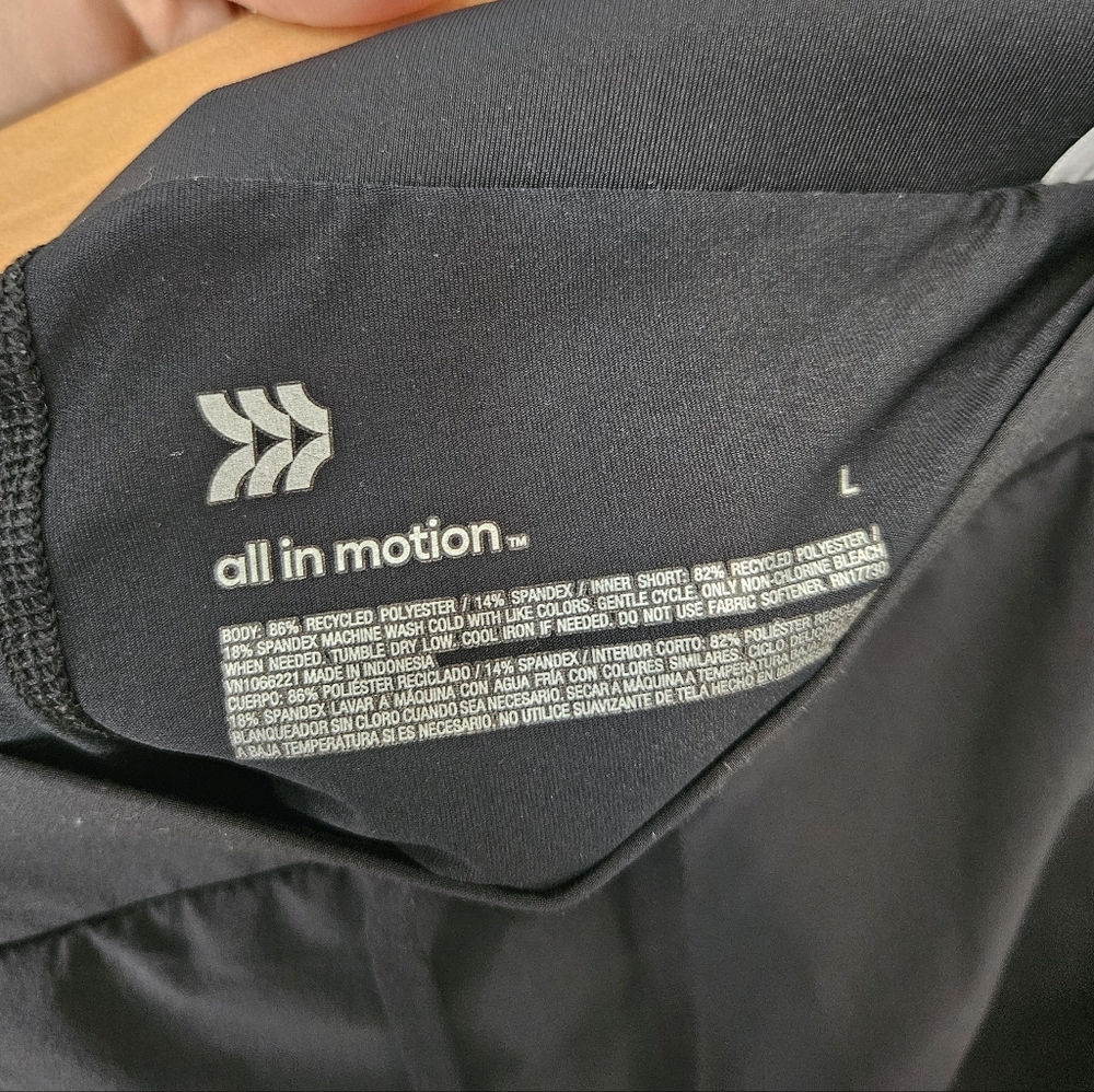 All In Motion Black Active Skirt Built-in-Shorts Tennis Pickleball L - Picture 5 of 5